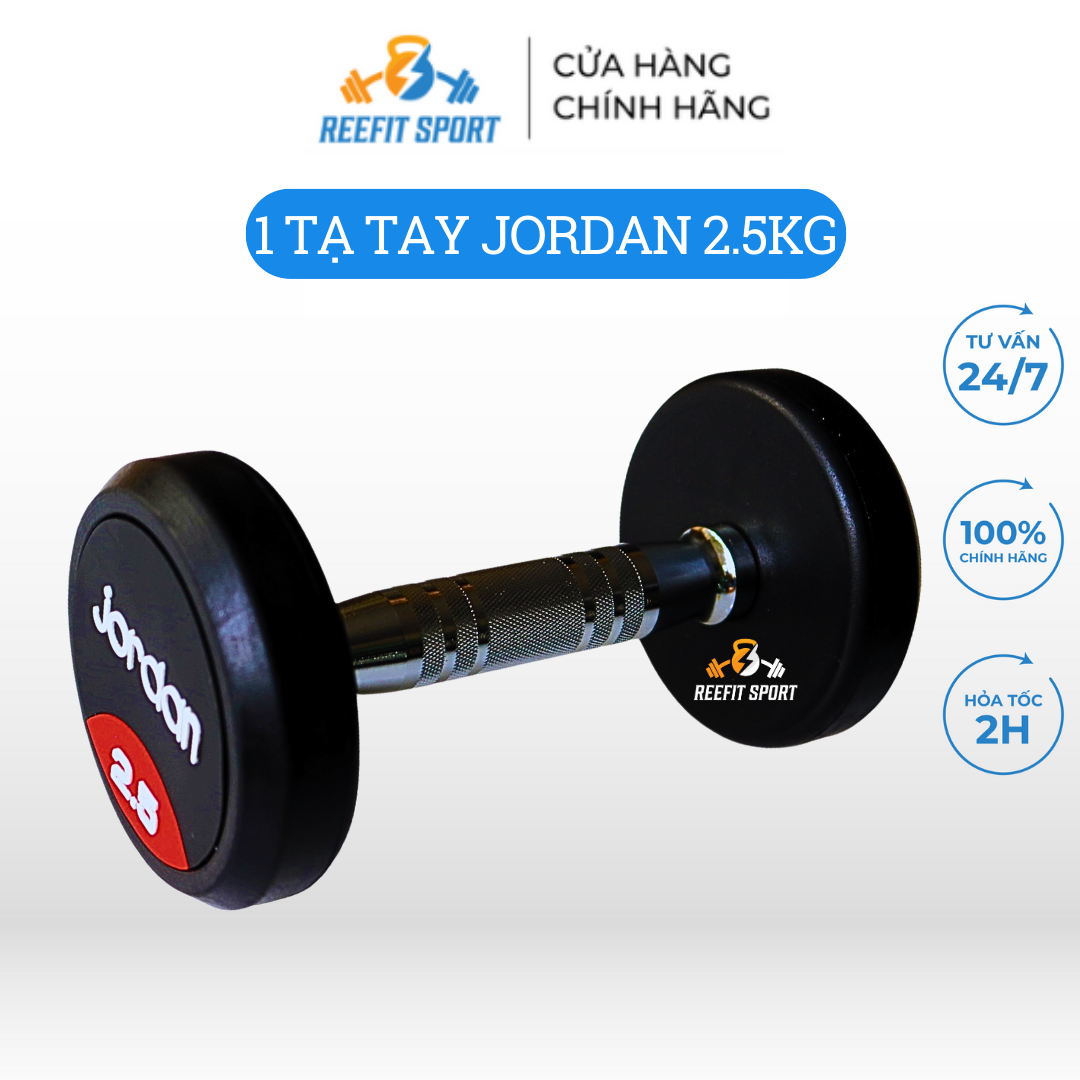 Tạ tay cao su Jordan 2.5kg cao cấp (1 cục)