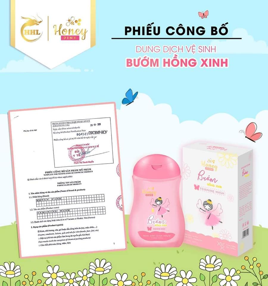 DUNG DỊCH VỆ SINH BƯỚM HỒNG XINH