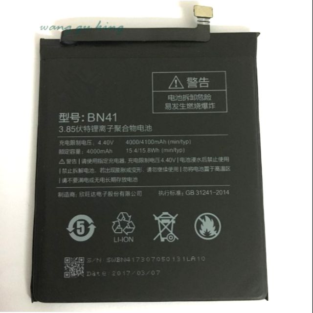 Pin xiaomi redmi note 4 bn41 xịn bảo hành 6 tháng đổi mới