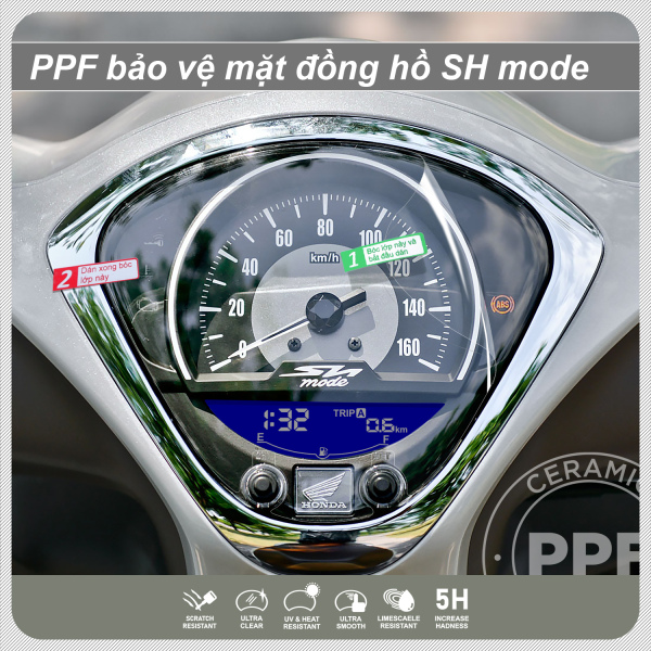 Miếng dán mặt đồng hồ SH mode 2021 PPF cao cấp chống trầy xước mặt đồng hồ SH mode 2021