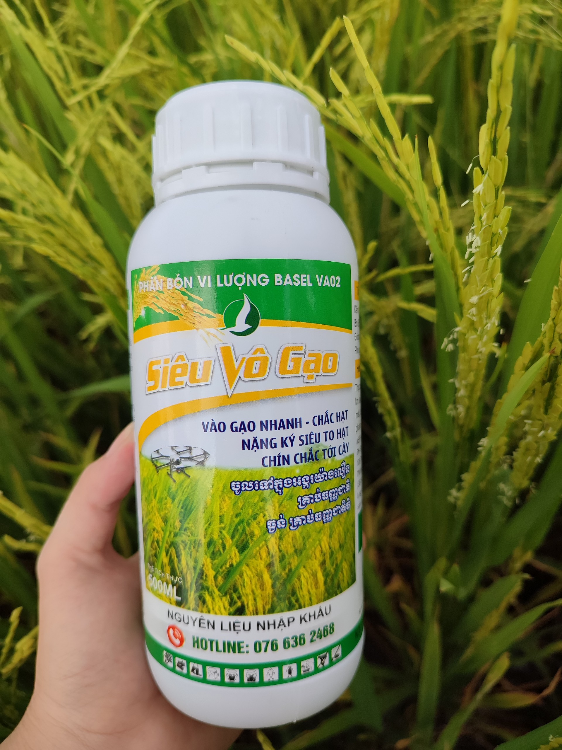 PHÂN BÓN CHUYÊN LÚA- siêu to hạt, chắc hạt, vô gạo nhanh (siêu vô gạo 500ml)