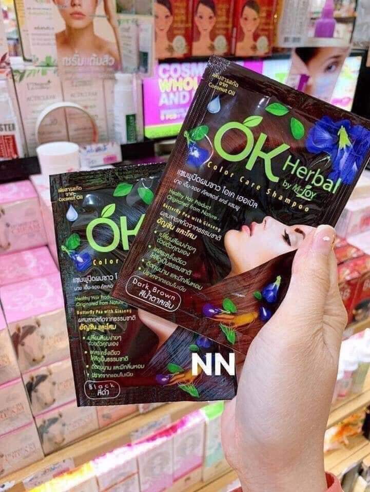 Gội nhuộm tóc Nhân sâm Ok Herbal - Thái lan