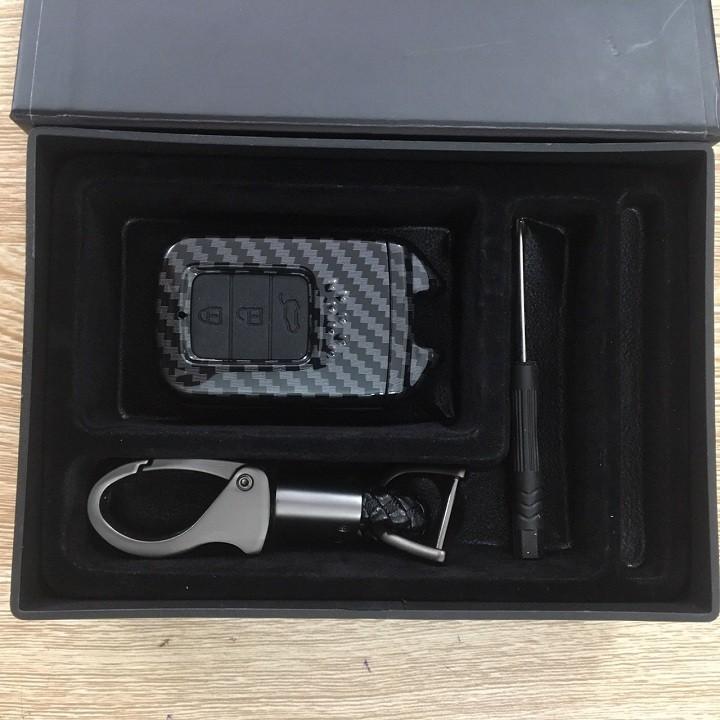 Bao Da Chìa Khóa Xe Honda City Mẫu Carbon Có Móc Khóa Đi Kèm - Kiểu Dáng Sang Trọng, Độ Bền Cao, BảoVệ Chìa Khóa Tránh Trầy Xước Chống Va Đập