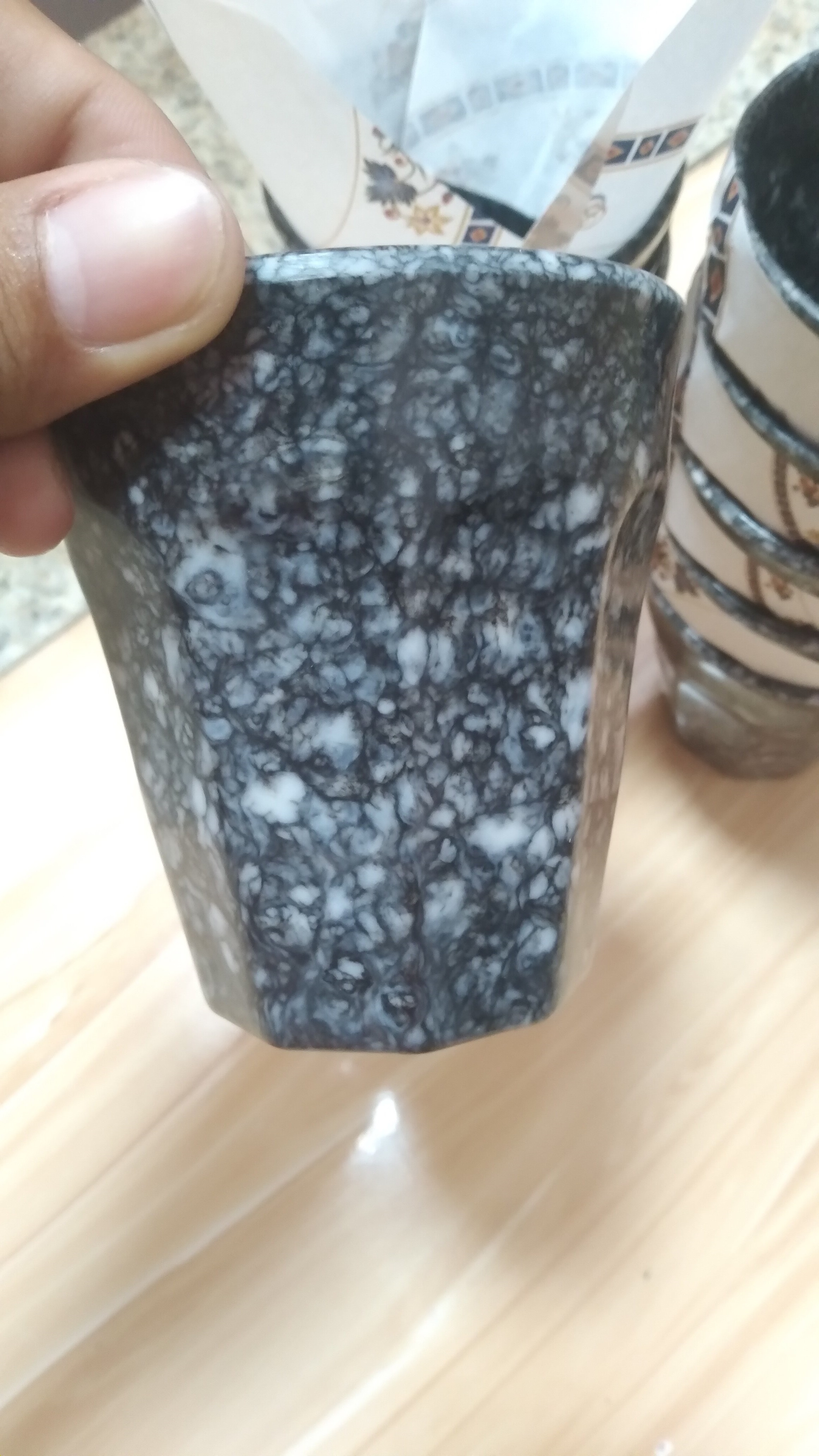 Ly(cốc) uống nước, trà nhựa Melamine vân đá đen