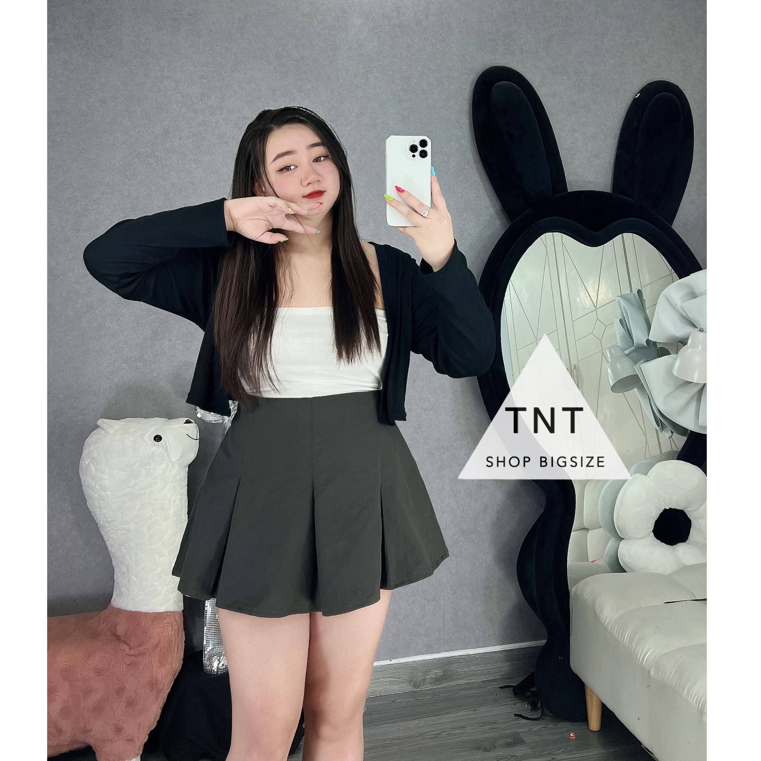 CHÂN VÁY KAKI XẾP LƯNG CAO [TNT SHOP BIGSIZE 60KG 90KG]