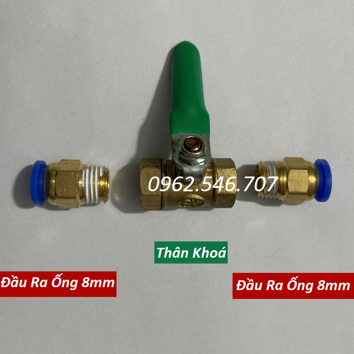 Van khoá ống 8mm chất liệu Đồng Thau