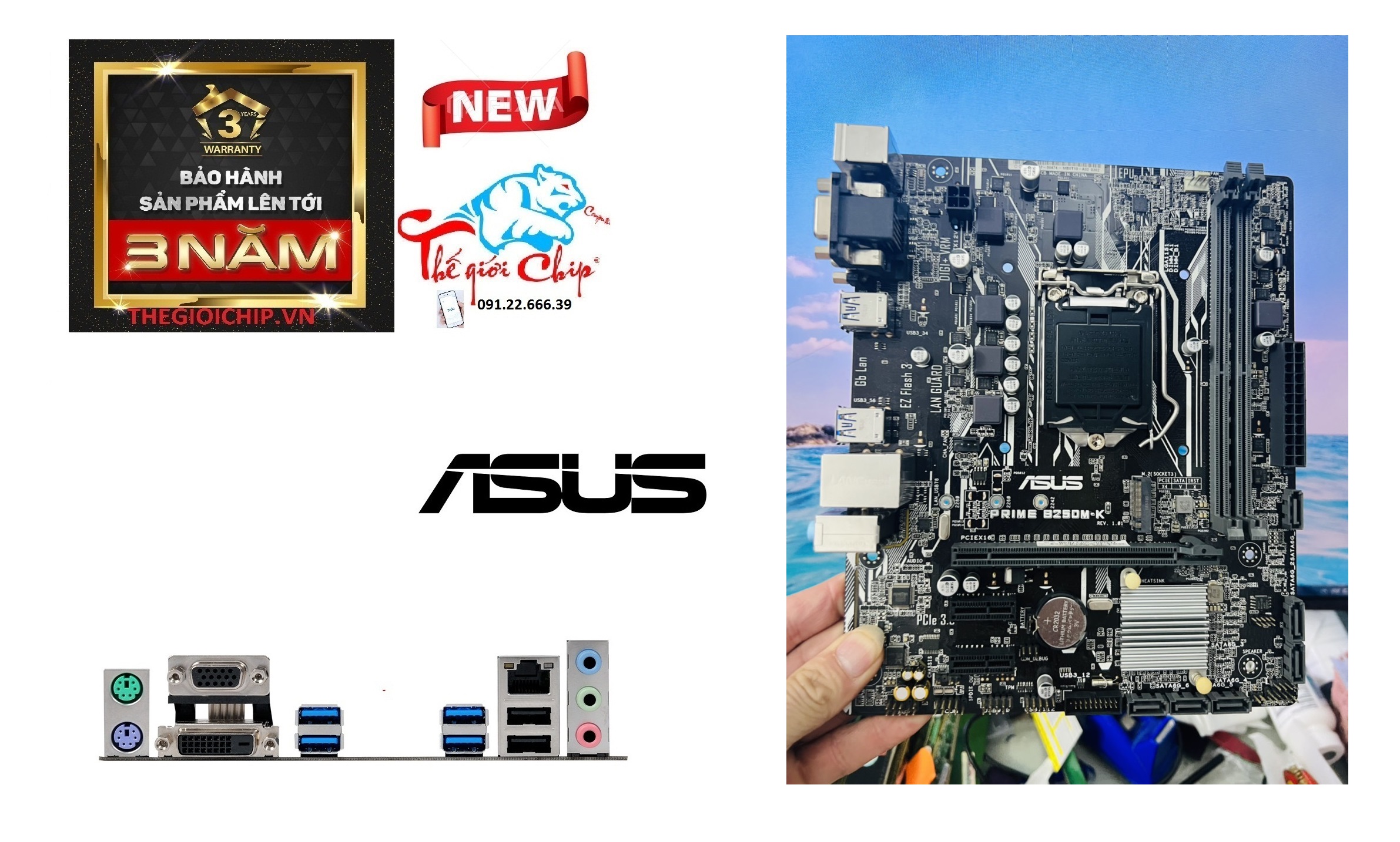 [HCM]Bo Mạch Chủ (Mainboard) ASUS PRIME B250M-K (CTY Box-3 Năm)