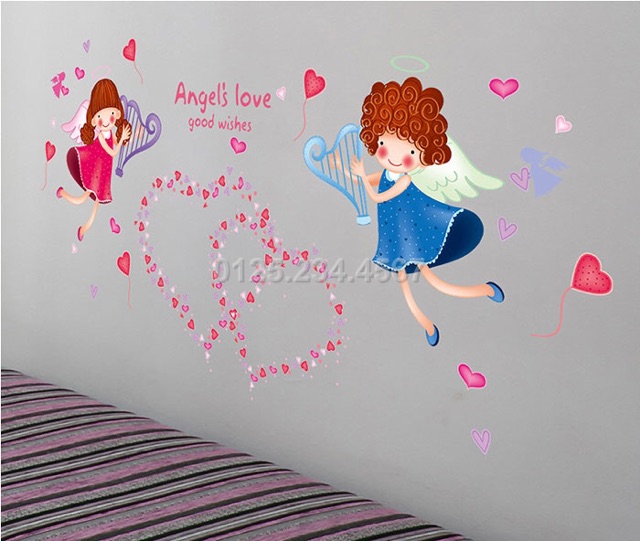 Decal dán tường thiên thần tình yêu