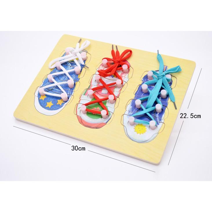 Đồ Chơi Gỗ Buộc dây Giầy Theo Montessori