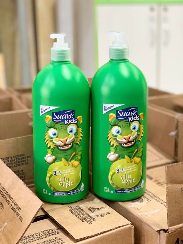 SỮA TẮM DẦU GỘI DẦU XÃ CHO BÉ SUAVE KIDS 3IN1 USA SILLY APPLE HÀNG MỸ