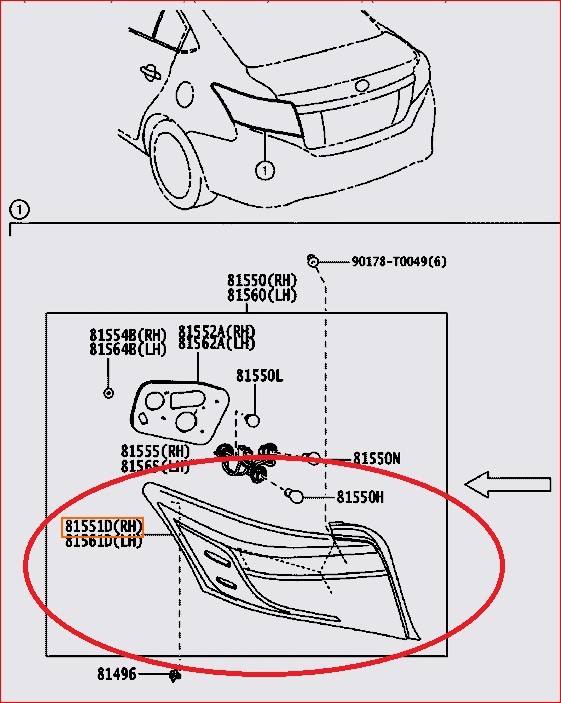 Đèn hậu Vios 2014-2015-2016-2017