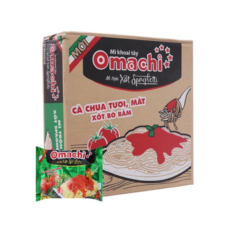 Thùng mì trộn Omachi sốt spaghetti thơm ngon 30 gói
