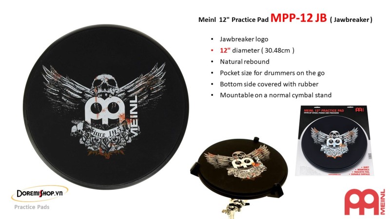Mặt Trống Tập Meinl Practice Pad MPP-12 JB ( Jawbreaker )