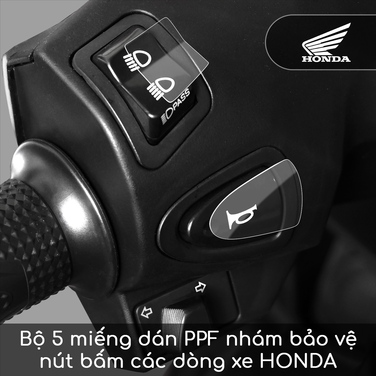 Bộ 5 nút bảo vệ nút công tắc các dòng xe máy HONDA