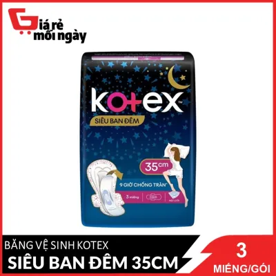 [HCM]Băng vệ sinh Kotex Siêu ban đêm 35cm 3 miếng/gói