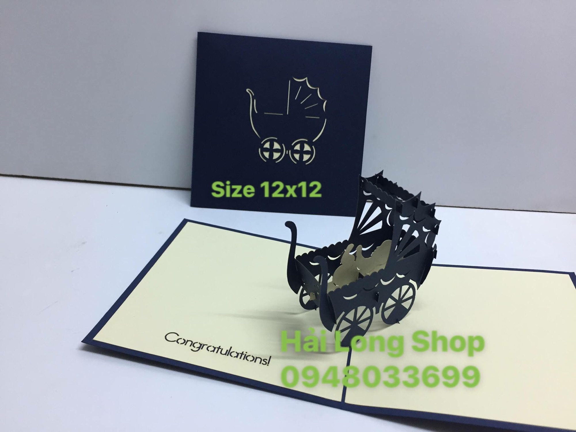 Xe Nôi 1 - Baby - Love - Thiệp 3D