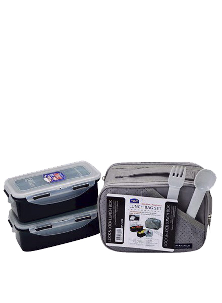 Bộ hộp cơm nhựa Lock&Lock HPL762DG (Màu Xám)