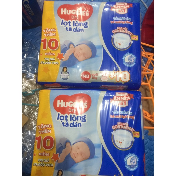 Tả / bỉm dán huggies dry bé mới lọt lòng nb40 / 74 miếng hàng chính hãng mẫu mới 2022 tặng kèm 10 miếng