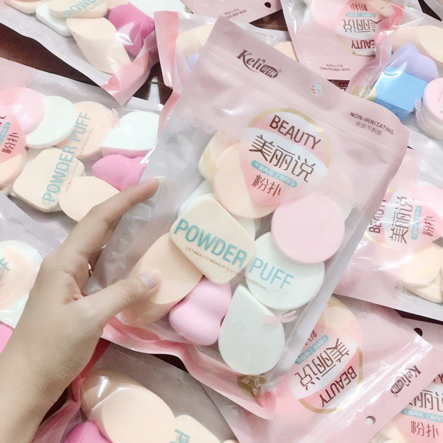 Set 13 Bông Mút Trang Điểm KELI Siêu Mềm Mịn