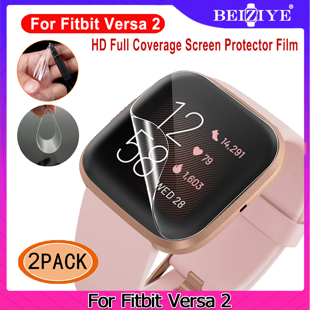 2 chiếc / Full Cover Watch Film Bảo vệ màn hình cho Fitbit Versa 2 Smart Watch HD Bảo vệ màn hình cho Fitbit Versa 2 Versa 2 Smartwatch TPU Soft Film (Clear)