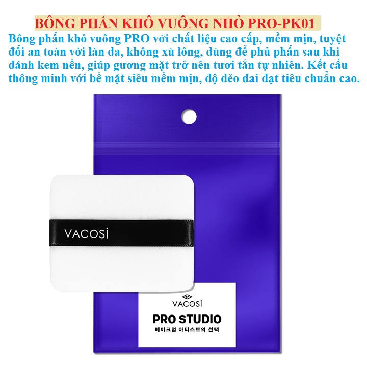 Mút Phấn Khô Vuông Vacosi Pro Studio PK01
