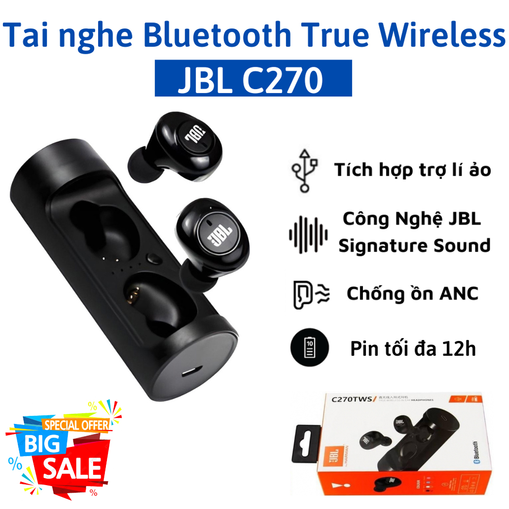 Tai nghe Bluetooth True Wireless JBL C270-Tai Nghe Nhét Tai Bluetooth