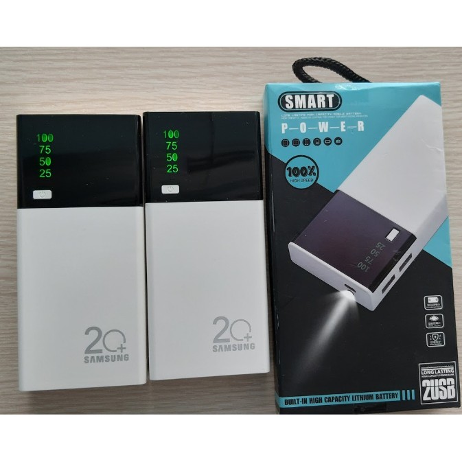 Pin Sạc Dự Phòng SMART Dung Lượng 30000mAh Màn LED Có Đèn Pin Loại 1. Có màn hình hiển thị. Dung lượng: 300000mAh. Loại pin: Pin lithium. 2 Đầu ra USB, Đèn LED với đèn báo nguồn LED hiển thị, bất cứ lúc nào điều khiển nguồn.