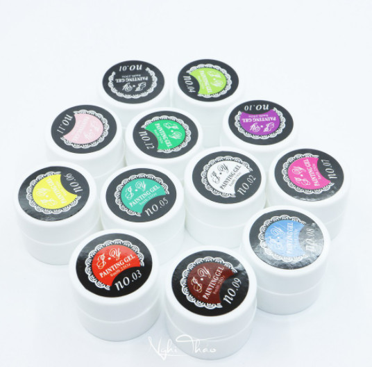 Gel vẽ nail , vẽ móng 12 màu