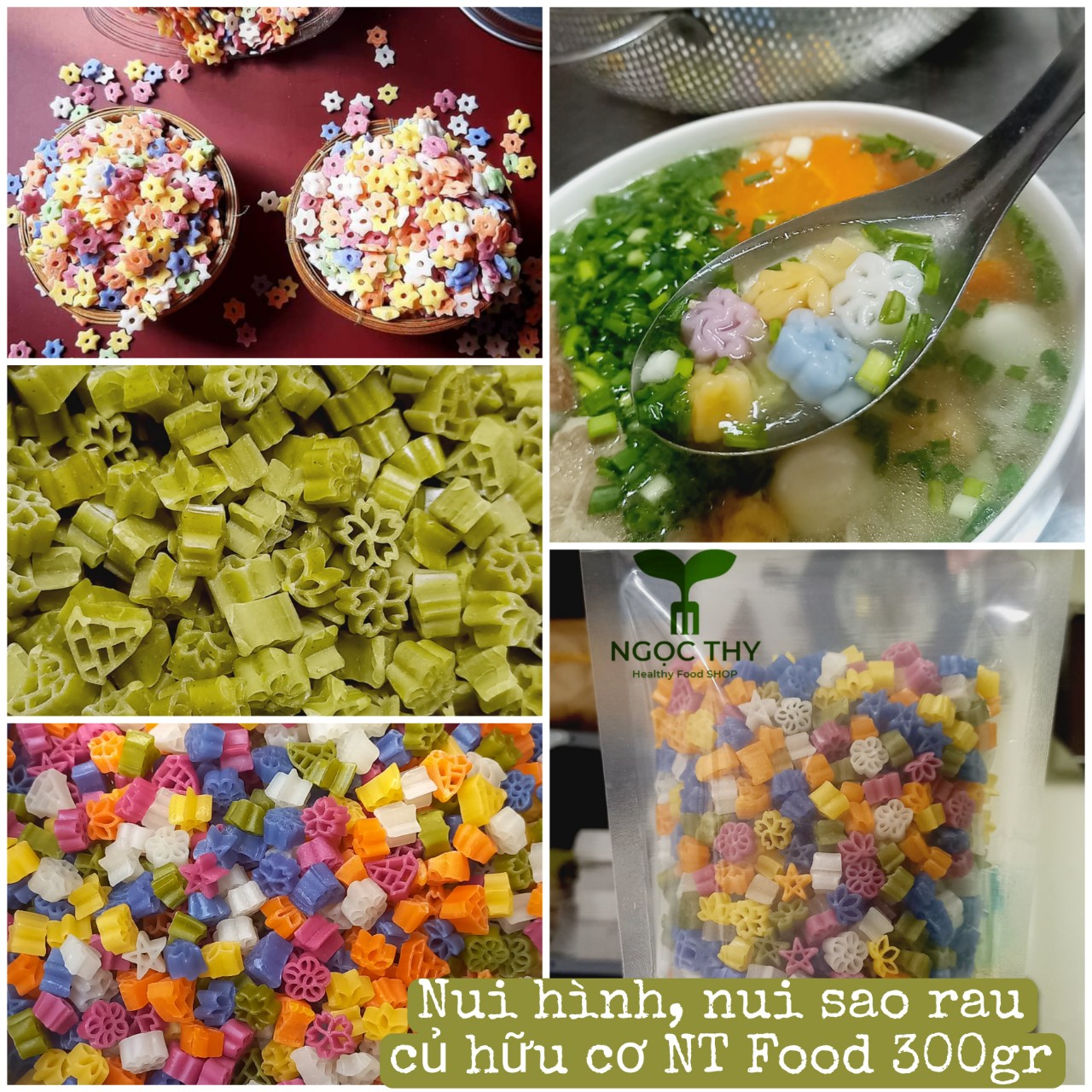 NT Food] Nui sao, nuôi hình hoa lá rau củ ngũ sắc chùm ngây