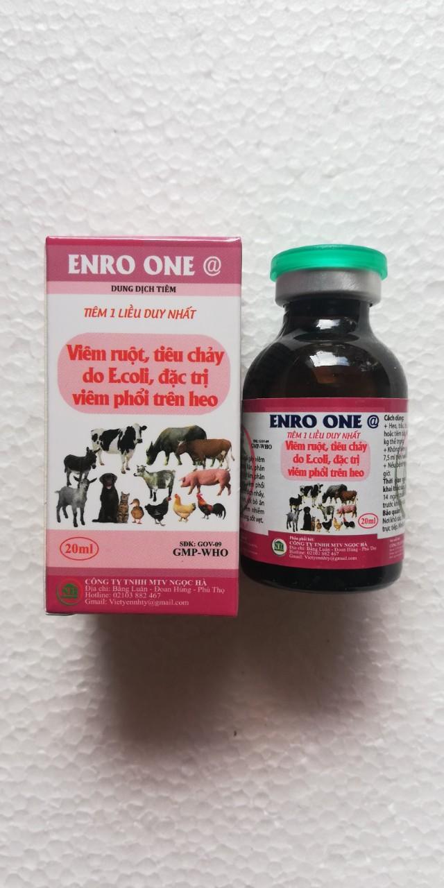 1 lọ ENRO ONE 20 ml Đặc tr-ị viêm ruột, tiêu chảy do E.coli, đặc tr-ị viêm phổi trên heo tốt cho gia súc, gia cầm, chó mèo