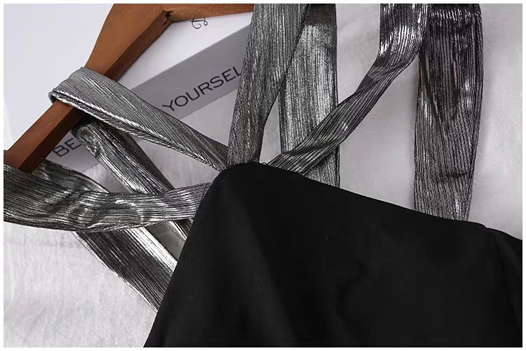 Black midi chiffon skirt