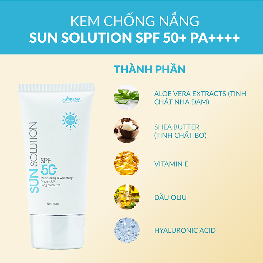 Kem chống nắng Morena Sun Solution SPF 50+ PA++++