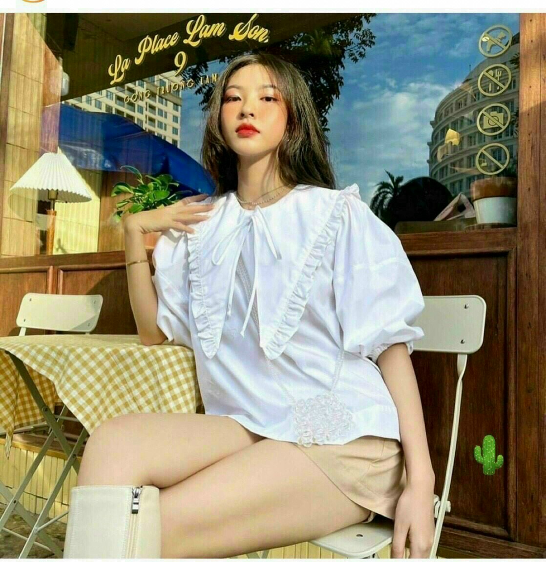 3 Mẫu Áo somi nữ cổ bèo siêu dễ thương