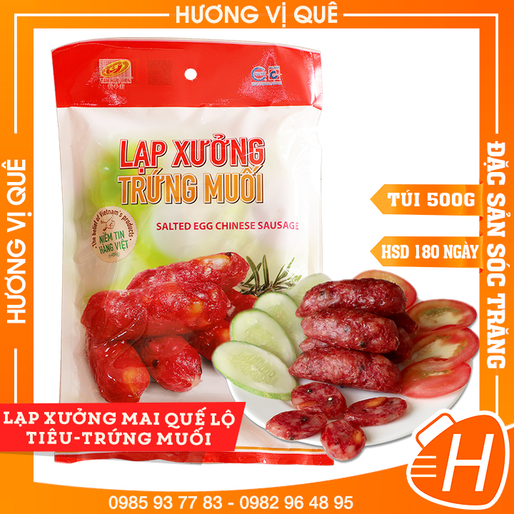 Lạp Xưởng Mai Quế Lộ Tiêu Trứng Muối Tân Huê Viên - Túi 500g