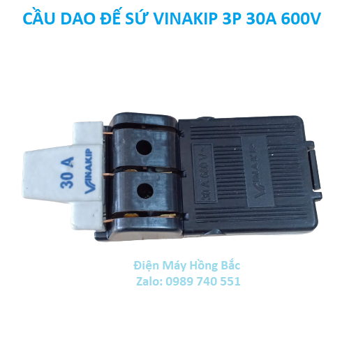 Cầu dao điện đế sứ đúc 3 pha 30A 600V - Vinakip