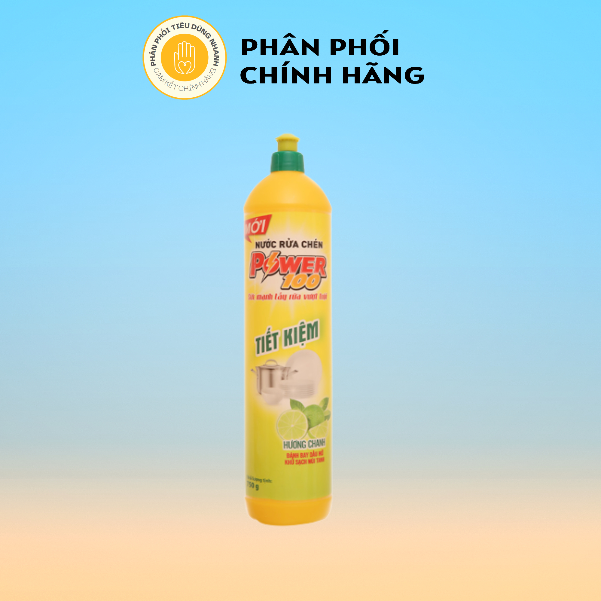 Nước rửa chén power 100 hương chanh 750g