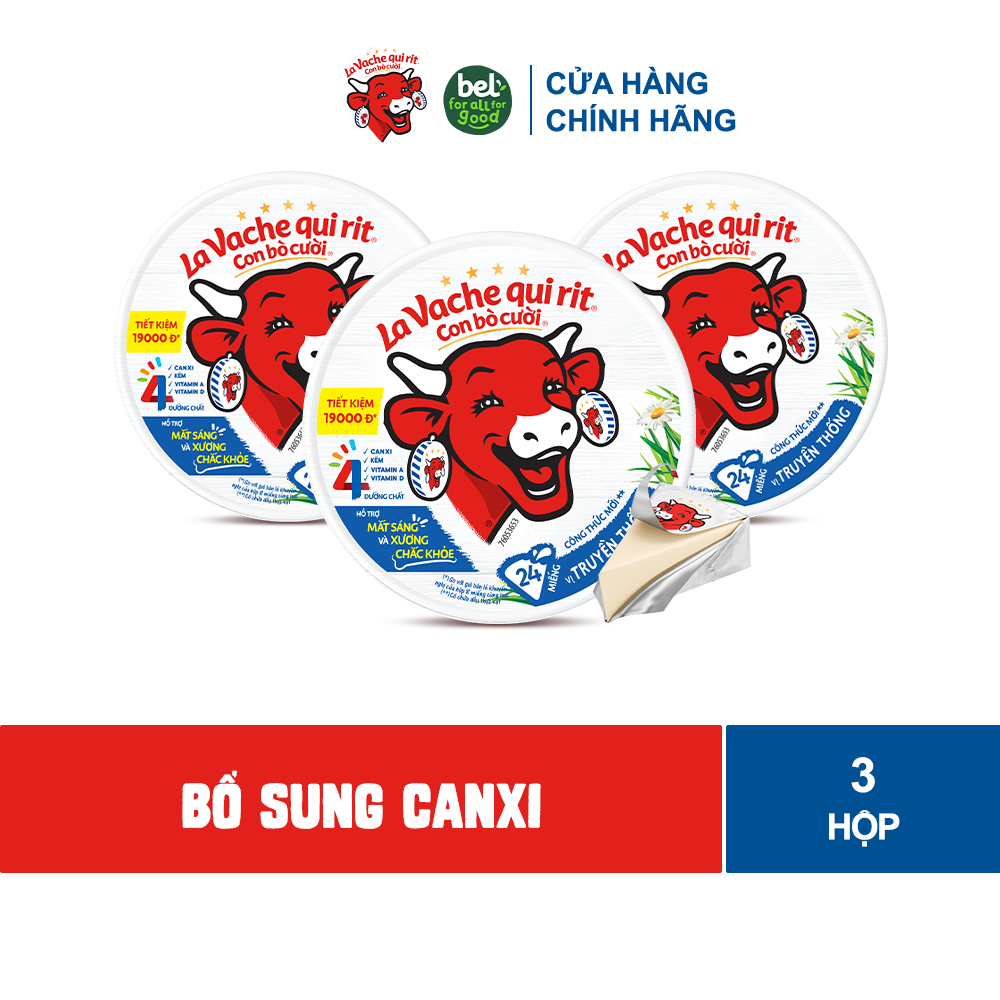 Combo 3 Phô mai Con Bò Cười 24 miếng 336G