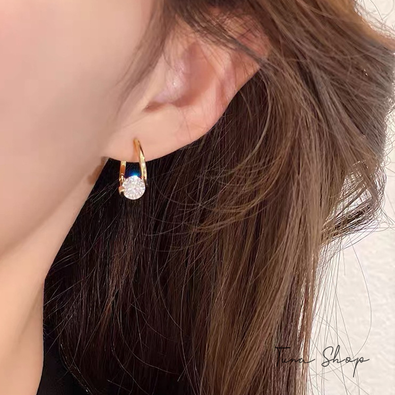 Khuyên tai gắn đá pha lê, Hoa tai Bạc nữ _ [HÀNG CÓ SẴN]_ 𝐂𝐚𝐦 𝐤𝐞̂́𝐭 𝐜𝐡𝐮𝐚̂̉𝐧 𝐁𝐚̣𝐜 _ 𝐓𝐔𝐍𝐀𝐒𝐇𝐎𝐏 𝐓𝐫𝐚𝐧𝐠 𝐬𝐮̛́𝐜 𝐁𝐚̣𝐜