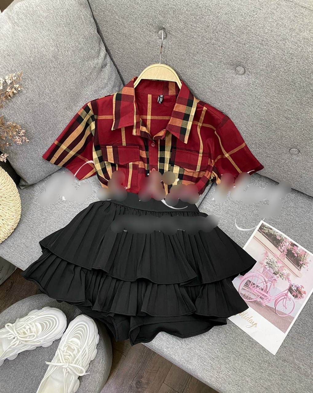 [HCM]Áo sơ mi bbr tay ngắn sọc nhỏ