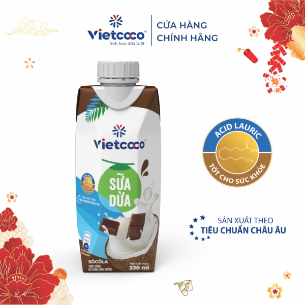 Combo 6 hộp sữa dừa UHT Socola Vietcoco - hộp 330ml