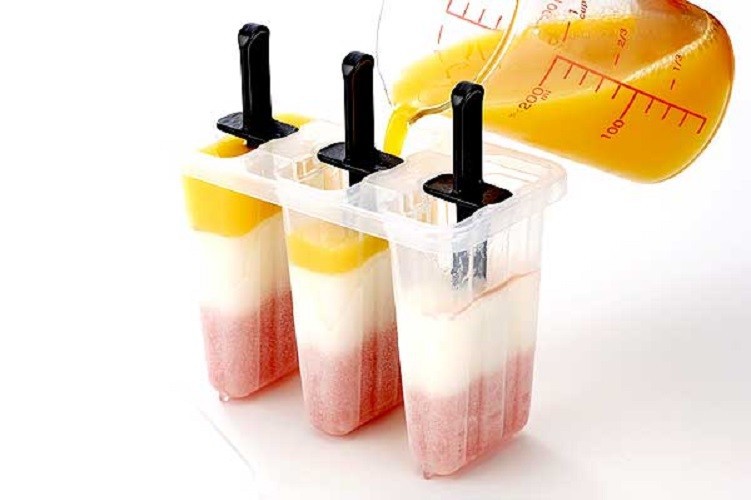Khuôn làm kem 3 chiếc Inomata nhựa trong - Nội địa Nhật Bản