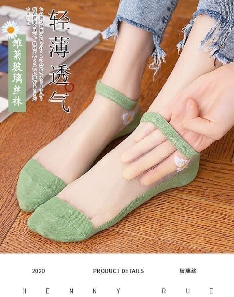Set 10 Đôi Tất Ren Lụa Hoa Cúc Hot Trend 2020 VT0037