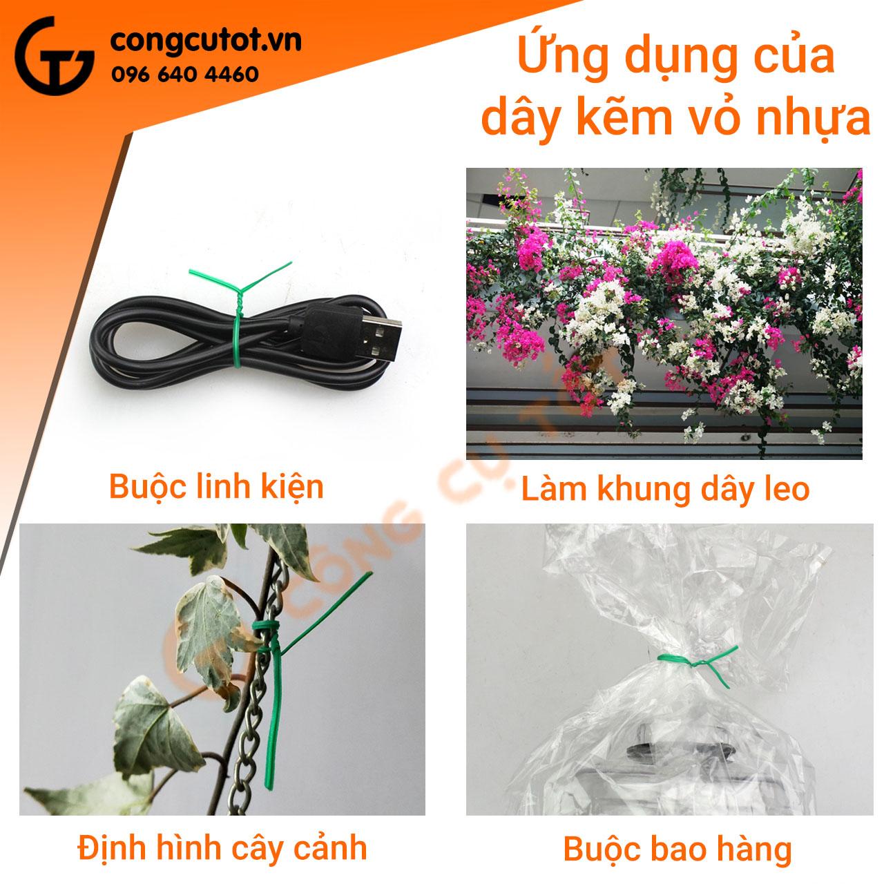 Dây kẽm bọc nhựa buộc cành