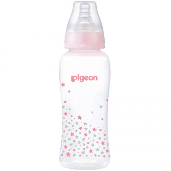 Bình sữa Pigeon PP Streamline 250ml - màu hồng (kèm nhiều quà tặng)