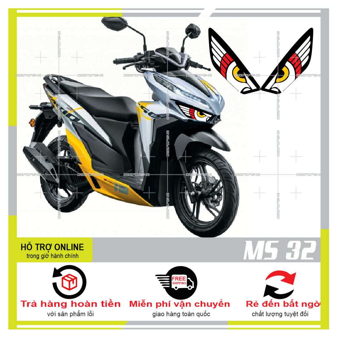 TEM DÁN ĐÈN SƯƠNG MÙ XE VARIO 2020 (DECAL TRONG SUỐT) MS 32