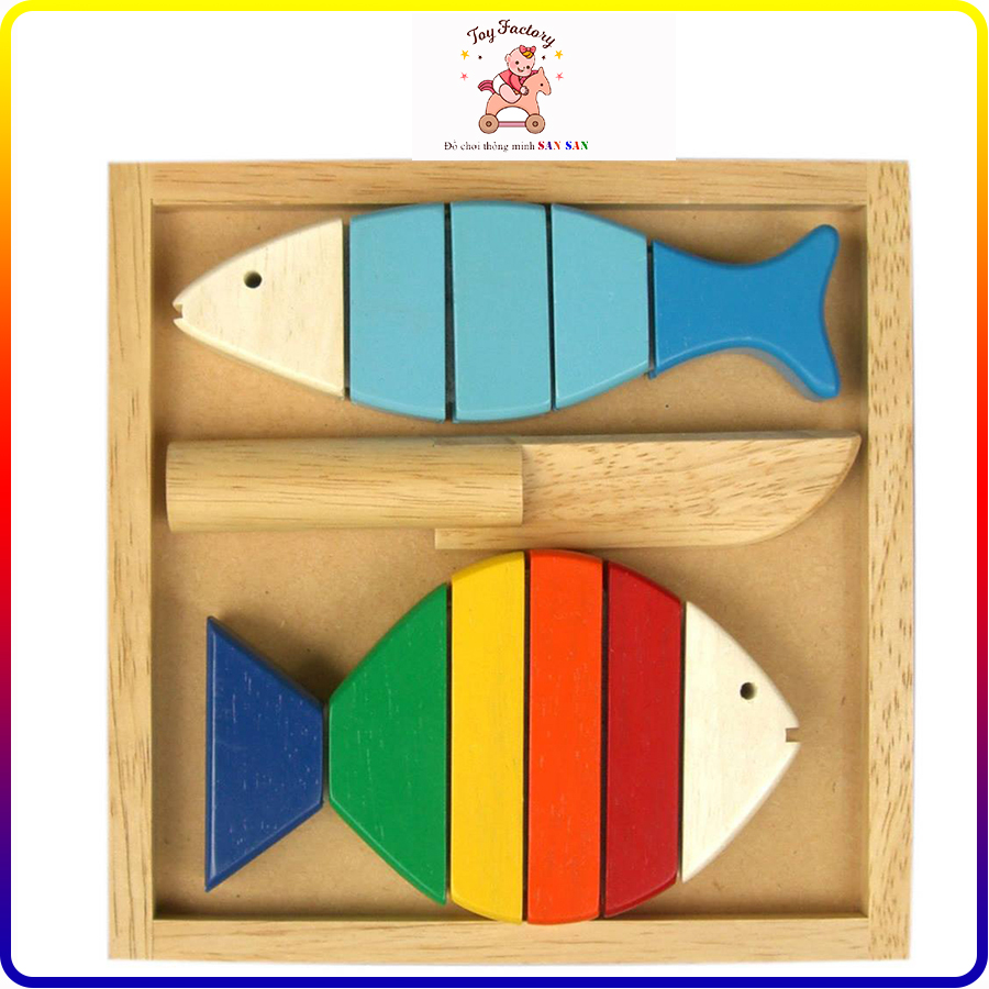 [Hoàn Tiền 10%]Bộ cắt 2 cá - Đồ chơi gỗ Winwintoys