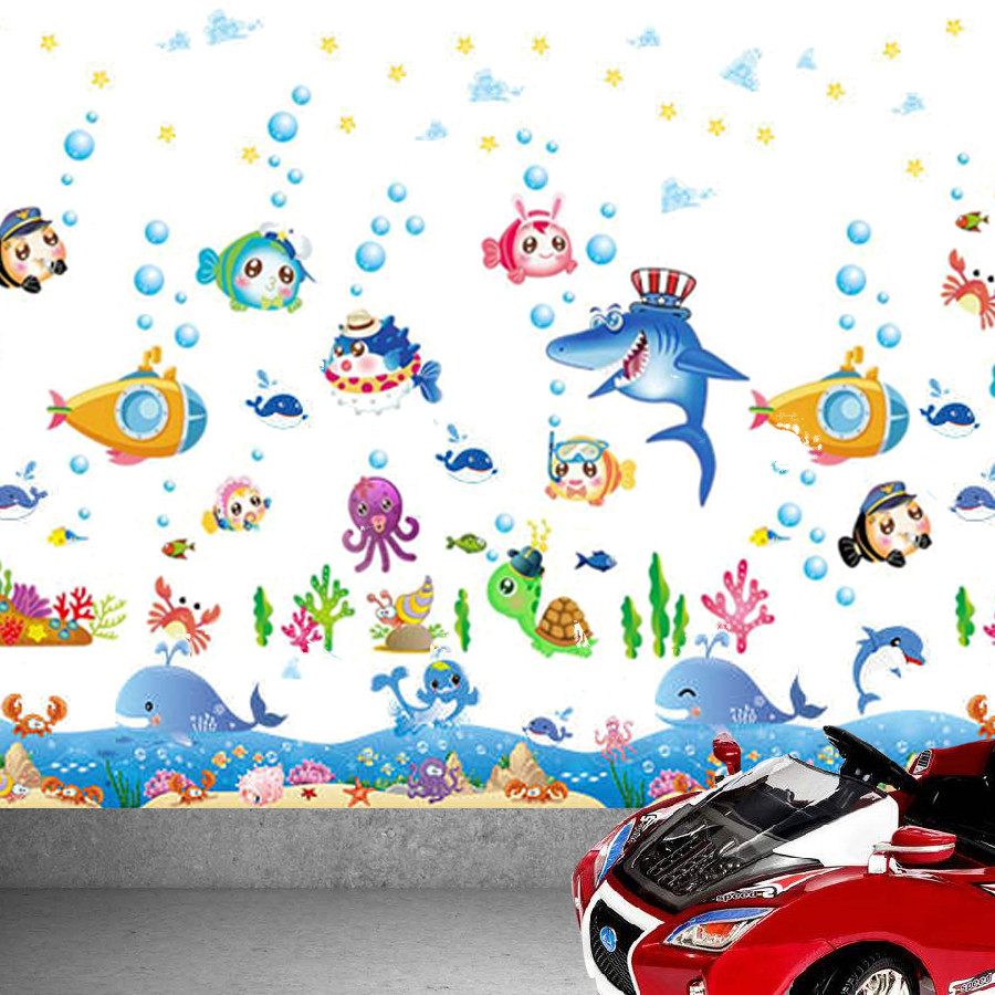 [HCM]DECAL DÁN TƯỜNG ĐÀN CÁ SẮC MÀU