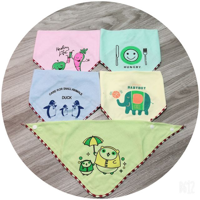 [Lấy mã giảm thêm 30%]Yếm Tam Giác Cotton Cho Bé