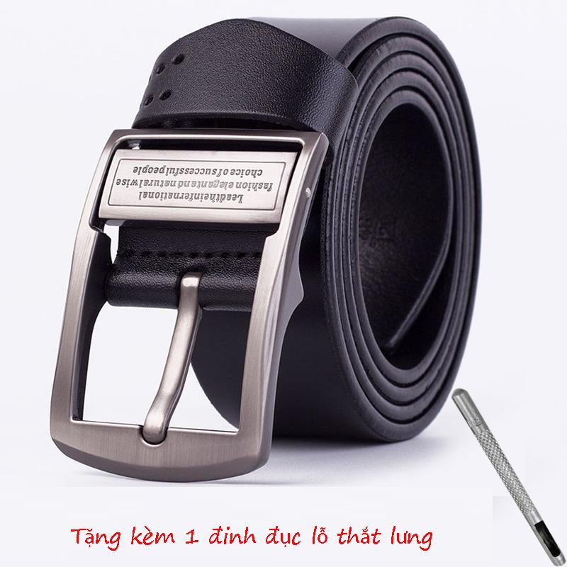 Thắt lưng nam da bò nguyên miếng tặng kèm đinh đục lỗ