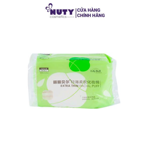 Bông Tẩy Trang Lily Bell Extra Thin Facial Puff (240 miếng)